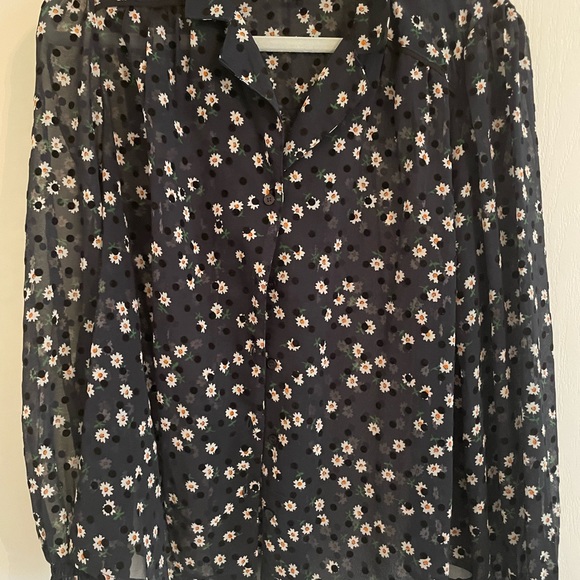 TopShop polka dot floral button up - Picture 5 of 6